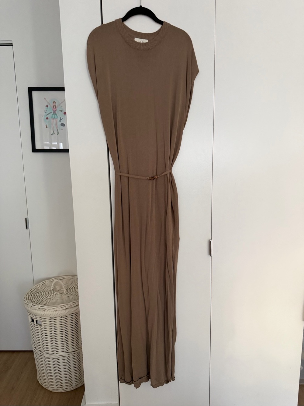 DISSH Cap Sleeve Belted Knit Dress